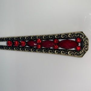 🆕Antique Cherry Red Hair Stick 6” Double Sided